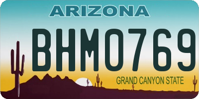 AZ license plate BHM0769