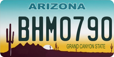 AZ license plate BHM0790