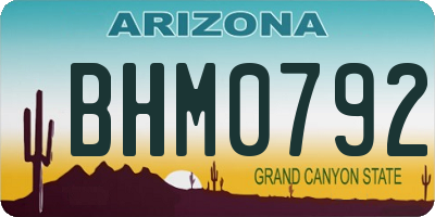 AZ license plate BHM0792