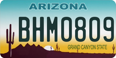 AZ license plate BHM0809