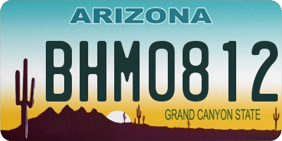 AZ license plate BHM0812