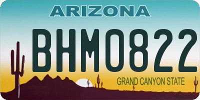 AZ license plate BHM0822