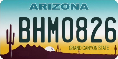 AZ license plate BHM0826