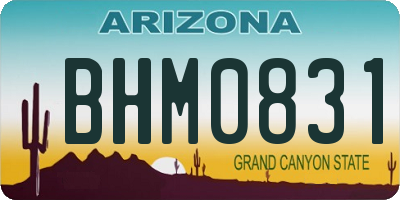 AZ license plate BHM0831