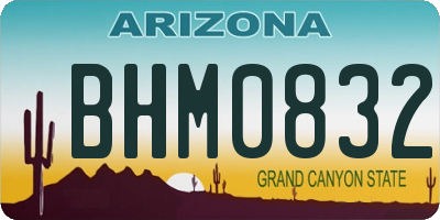 AZ license plate BHM0832