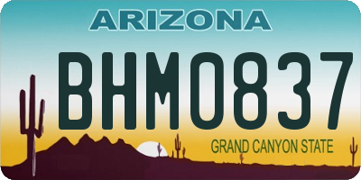 AZ license plate BHM0837