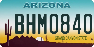 AZ license plate BHM0840