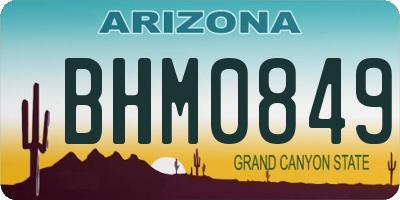 AZ license plate BHM0849