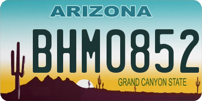 AZ license plate BHM0852