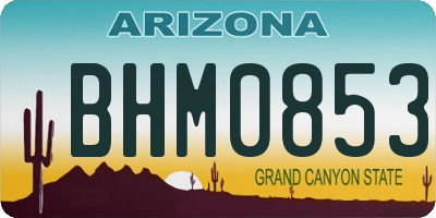 AZ license plate BHM0853