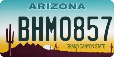 AZ license plate BHM0857