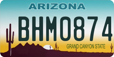 AZ license plate BHM0874