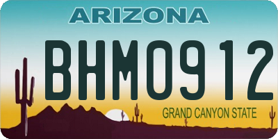 AZ license plate BHM0912
