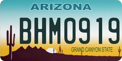 AZ license plate BHM0919