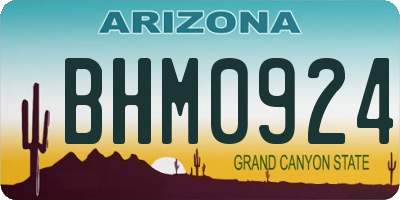 AZ license plate BHM0924
