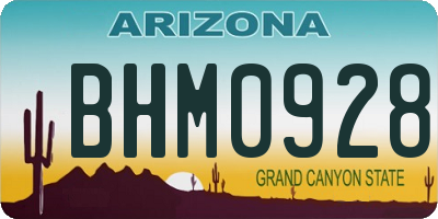AZ license plate BHM0928