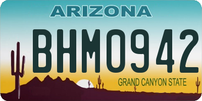 AZ license plate BHM0942