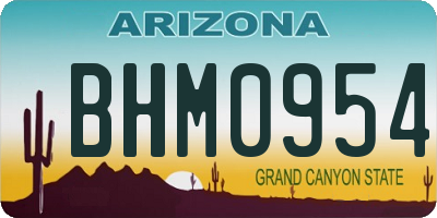 AZ license plate BHM0954