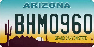 AZ license plate BHM0960
