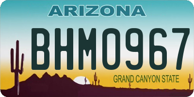 AZ license plate BHM0967