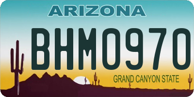 AZ license plate BHM0970