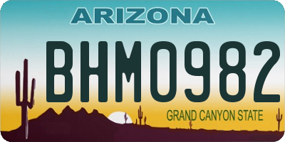 AZ license plate BHM0982