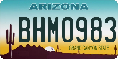 AZ license plate BHM0983