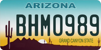 AZ license plate BHM0989