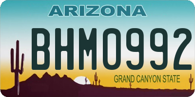 AZ license plate BHM0992