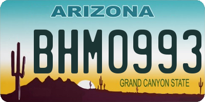 AZ license plate BHM0993