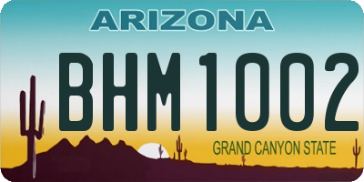 AZ license plate BHM1002