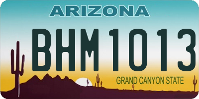AZ license plate BHM1013