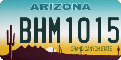 AZ license plate BHM1015