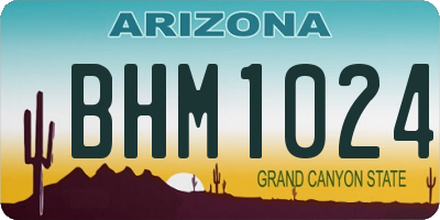 AZ license plate BHM1024