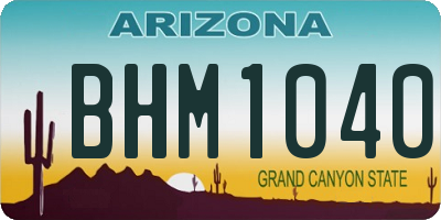 AZ license plate BHM1040