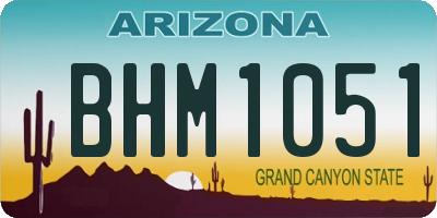 AZ license plate BHM1051