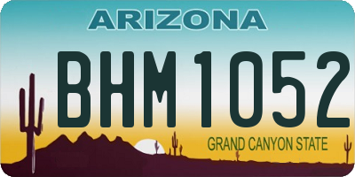 AZ license plate BHM1052