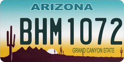 AZ license plate BHM1072