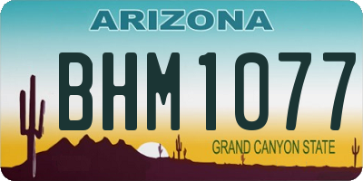 AZ license plate BHM1077