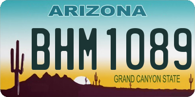 AZ license plate BHM1089
