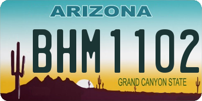 AZ license plate BHM1102