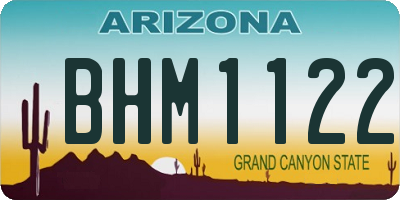 AZ license plate BHM1122