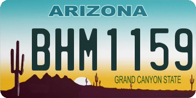 AZ license plate BHM1159
