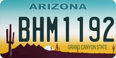 AZ license plate BHM1192