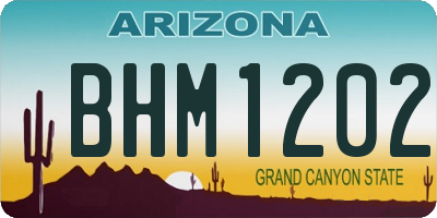 AZ license plate BHM1202