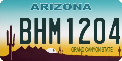 AZ license plate BHM1204