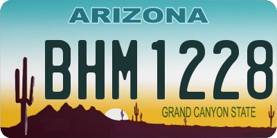 AZ license plate BHM1228