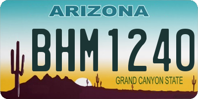 AZ license plate BHM1240