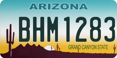 AZ license plate BHM1283