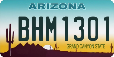 AZ license plate BHM1301